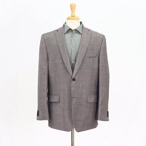 Marc Anthony 46R Gray Check 2-Button Sport Coat Blazer Jacket T349